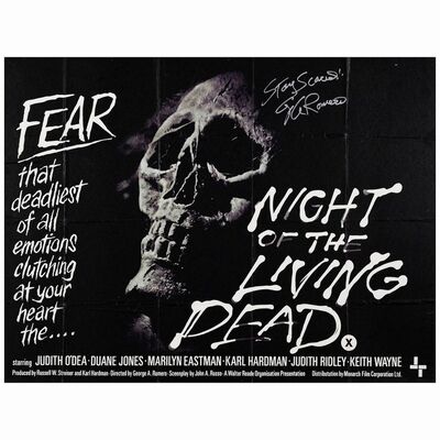 282. First Release British Quad (30" x 40") Signed by Director George A. Romero; Very Fine- Folded ### NIGHT OF THE LIVING DEAD (1969)