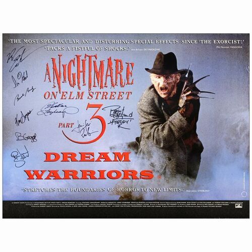 288. British Quad (30" x 40") Signed by Robert Englund, Heather Langenkamp, Brooke Bundy and others; Very Fine- Rolled ### NIGHTMARE ON ELM STREET 3, A: DREAM WARRIORS (2017)