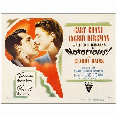 296. Half Sheet (22" x 28"); Style B; Very Fine- on Paper ### NOTORIOUS (1946)
