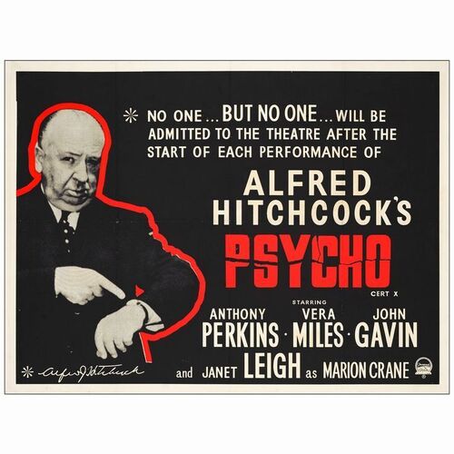 312. British Quad (30" x 40"); Style B; Very Fine on Linen ### PSYCHO (1960)