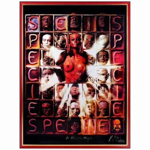 354. Oversized Framed H.R. Giger Autographed Artist's Proof Print (50" x 70"); Very Fine+ Rolled ### SPECIES (1995)