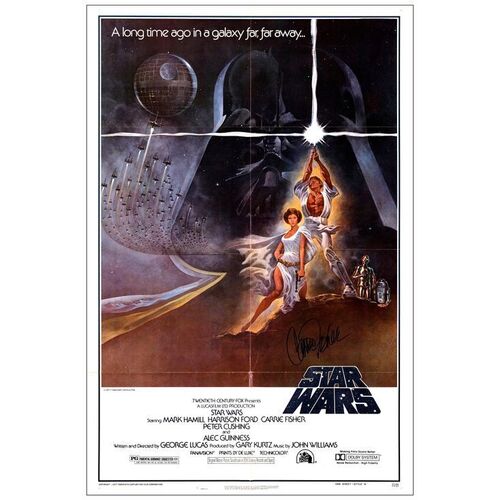 370. One Sheet (27" x 41") Signed by Carrie Fisher; Style A, Second Printing; Very Fine+ Folded ### STAR WARS: A NEW HOPE (1977)