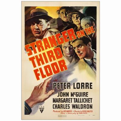 386. One Sheet (27" x 41"); Very Fine+ on Linen ### STRANGER ON THE THIRD FLOOR (1940)