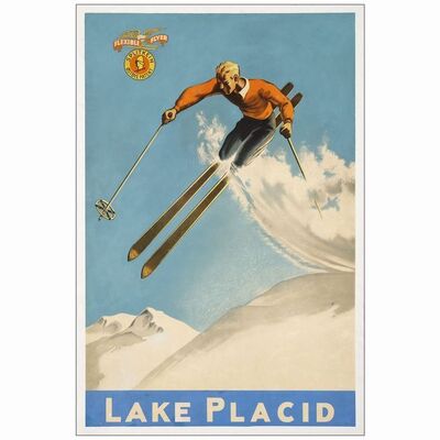 412. Lake Placid Travel Poster (23.5" x 36"); Fine- on Linen ### TRAVEL POSTER (1932)