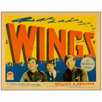 423. Title Lobby Card- Linen Finish Paper (11" x 14"); Very Fine ### WINGS (1927)