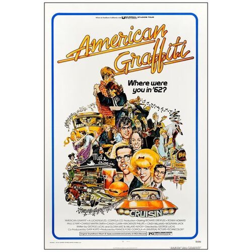 440. One Sheet (27" x 41"); Very Fine+ Flat Folded ### AMERICAN GRAFFITI (1973)