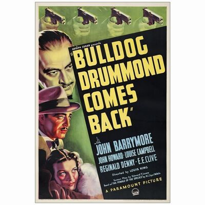 487. One Sheet (27" x 41"); Style A; Very Fine+ on Linen ### BULLDOG DRUMMOND COMES BACK (1937)