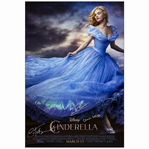 496. One Sheet (27" x 40") Signed by Lily James, Cate Blanchett, Richard Madden and Chris Weitz (JSA COA); Double-Sided; Very Fine+ Rolled ### CINDERELLA (2015)