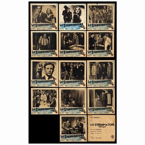 520. Italian Photobustas (13) (13" x 13.25"); Fine+ ### DILLINGER (1945)