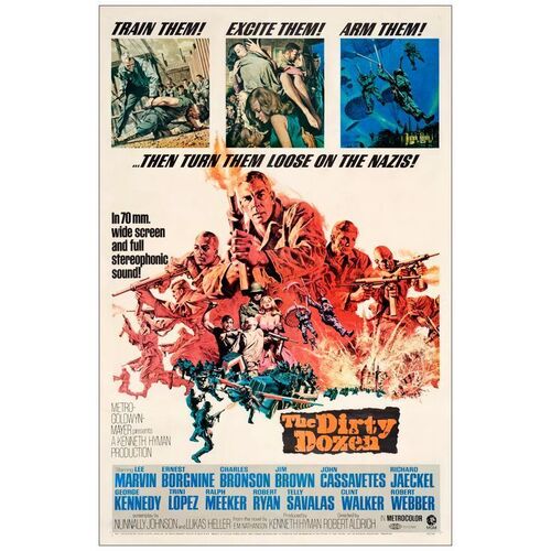 522. One Sheet (27" x 41"); Fine on Linen ### THE DIRTY DOZEN (1967)