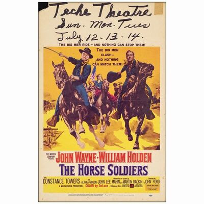 592. Window Card (14" x 22"); Fine- ### THE HORSE SOLDIERS (1959)