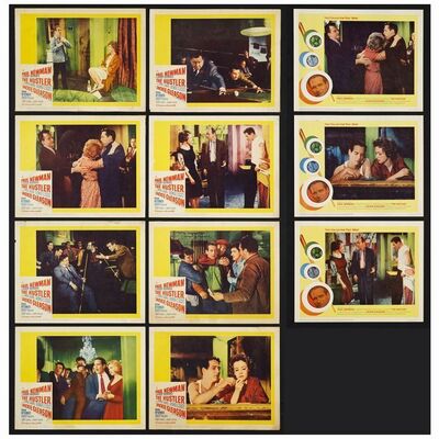 596. Lobby Card Set and Reissue Cards (3) (11" x 14"); Very Fine- ### THE HUSTLER (1961/1964)