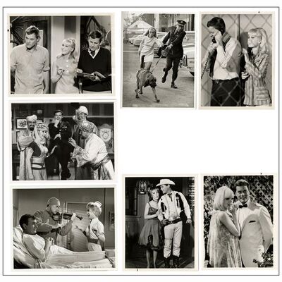 597. Single-Weight, Silver Gelatin, Vintage Photographs (7) (7" x 9"); Very Fine ### I DREAM OF JEANNIE (1965-1970)