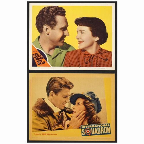 600. Lobby Cards (2) (11" x 14"); Fine+ ### INTERNATIONAL SQUADRON (1941)