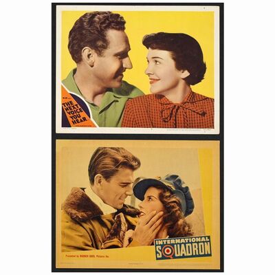 600. Lobby Cards (2) (11" x 14"); Fine+ ### INTERNATIONAL SQUADRON (1941)