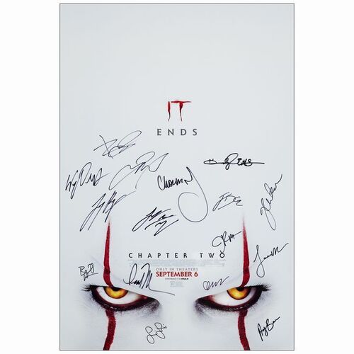 603. One Sheet (27" x 40") Signed by Bill Skarsgard, Jessica Chastain, James McAvoy, Bill Hader, Isaiah Mustafa and others (JSA COA); Double-Sided; Very Fine+ Rolled ### IT CHAPTER TWO (2019)