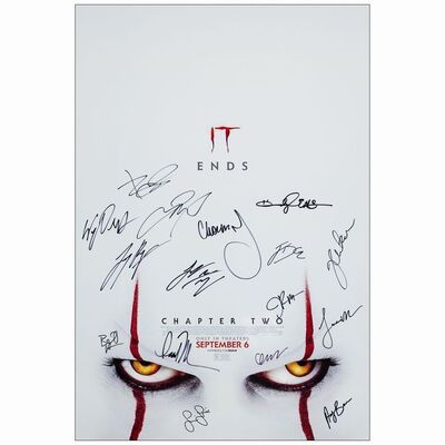 603. One Sheet (27" x 40") Signed by Bill Skarsgard, Jessica Chastain, James McAvoy, Bill Hader, Isaiah Mustafa and others (JSA COA); Double-Sided; Very Fine+ Rolled ### IT CHAPTER TWO (2019)