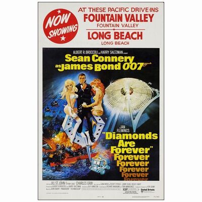 617. Window Card (14" x 22"); Very Fine+ ### JAMES BOND: DIAMONDS ARE FOREVER (1971)