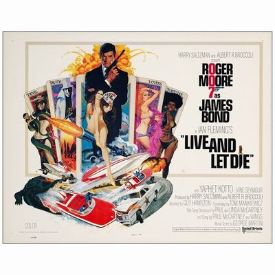 618. Half Sheet (22" x 28"); Eastern Hemisphere Style; Very Fine- Rolled ### JAMES BOND: LIVE AND LET DIE (1973)