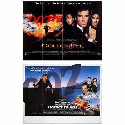631. British Quads (2) (30" x 40"); Double-Sided and Single-Sided; Very Fine- Folded ### JAMES BOND: VARIOUS PRODUCTIONS (1989, 1995)