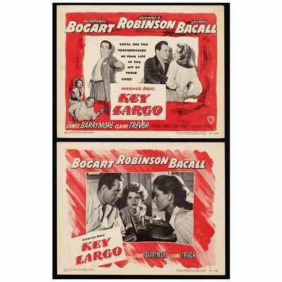 643. Title Lobby Card and Scene Card (11" x 14"); Fine+ ### KEY LARGO (1948)