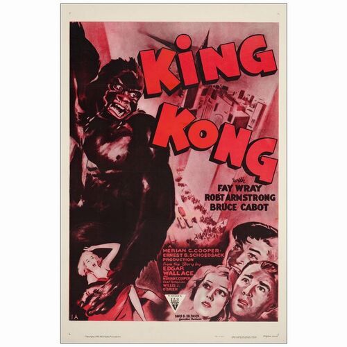 645. One Sheet (27" x 41"); Style A; Very Fine- on Linen ### KING KONG (R-1952)
