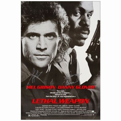 656. One Sheet (27" x 40") Signed by Mel Gibson and Danny Glover (JSA COA); Very Fine+ Rolled ### LETHAL WEAPON (1987)