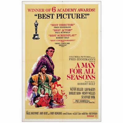 673. One Sheet (27" x 41"); Fine Folded ### A MAN FOR ALL SEASONS (1966)