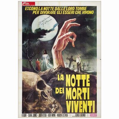 694. Italian 4-Fogli (55" x 78") Signed by Director George Romero and Marilyn Eastman; Very Fine Folded ### NIGHT OF THE LIVING DEAD (1970)