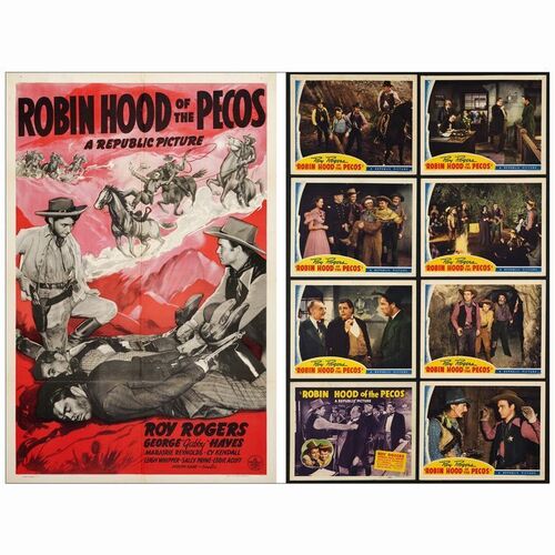 734. One Sheet and Lobby Card Set (27" x 41" & 11" x 14"); Very Fine+ Folded ### ROBIN HOOD OF THE PECOS (1941)