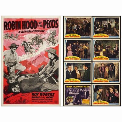 734. One Sheet and Lobby Card Set (27" x 41" & 11" x 14"); Very Fine+ Folded ### ROBIN HOOD OF THE PECOS (1941)