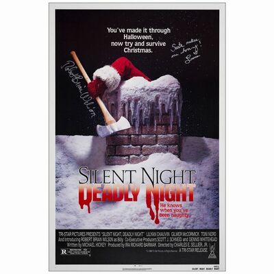 749. One Sheet (27" x 41") Signed by Robert Brian Wilson and Linnea Quigley; Very Fine+ Rolled ### SILENT NIGHT, DEADLY NIGHT (1984)