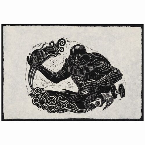 777. Hand-Signed Limited Edition Linocut Print on Lokta Paper (30" x 20") Signed by Peter Santa-Maria (AKA Attack Peter); Very Fine+ Rolled ### STAR WARS: DARTH VADER (2018)