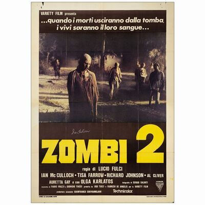 826. Italian 2-Fogli (39" x 55") Signed by Ian McCulloch; Zombie Photo Style; Fine+ Folded ### ZOMBIE (1979)