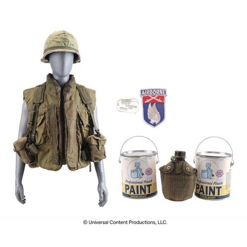 Lot #39: David's (Calem MacDonald) Vietnam Uniform Components with Dog Tags and Paint Cans ### UMBRELLA ACADEMY, THE (2019 - 2024)