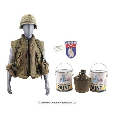 Lot #39: David's (Calem MacDonald) Vietnam Uniform Components with Dog Tags and Paint Cans ### UMBRELLA ACADEMY, THE (2019 - 2024)