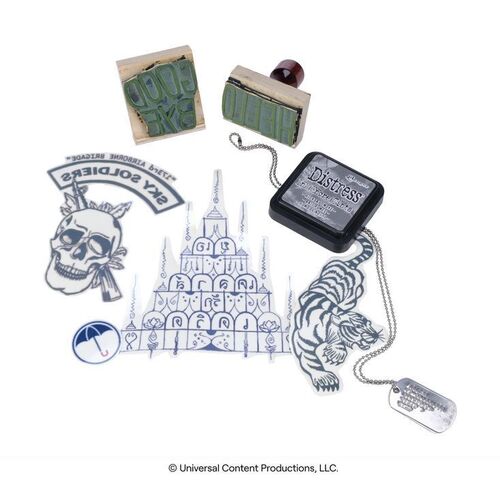 Lot #40: Klaus Hargreeves's (Robert Sheehan) Full Set Tattoos, Hand Stamps and David Katz's Dog Tags ### UMBRELLA ACADEMY, THE (2019 - 2024)