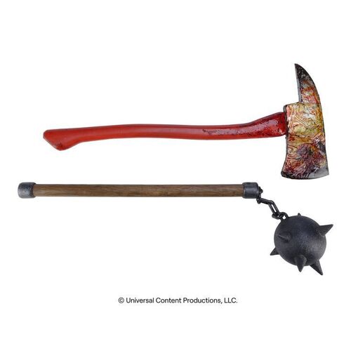 Lot #45: Number Five's (Aidan Gallagher) Bloody Axe with Hazel's (Cameron Britton) Mace ### UMBRELLA ACADEMY, THE (2019 - 2024)