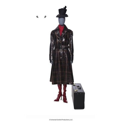 Lot #50: The Handler's (Kate Walsh) Season 2 Finale Hero Battle Costume with Hat and Briefcase ### UMBRELLA ACADEMY, THE (2019 - 2024)
