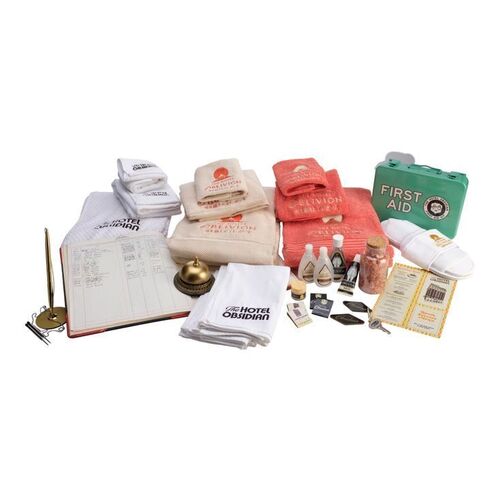Lot #64: Hotel Obsidian and Hotel Oblivion Products with Front Desk Bell ### UMBRELLA ACADEMY, THE (2019 - 2024)