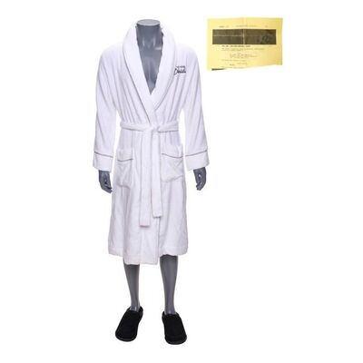 Lot #68: Number Five's (Aidan Gallagher) Obsidian Hotel Bathrobe with Torn Script ### UMBRELLA ACADEMY, THE (2019 - 2024)
