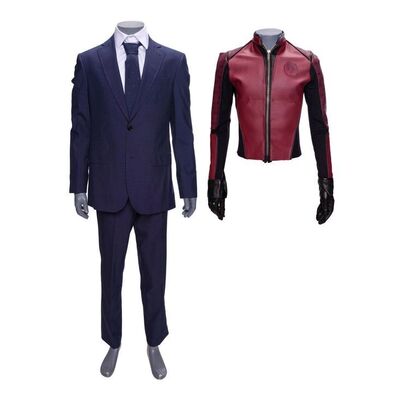 Lot #93: Ben Hargreeves's (Justin H. Min) Sparrow Academy Jacket Prototype and Blue Suit ### UMBRELLA ACADEMY, THE (2019 - 2024)
