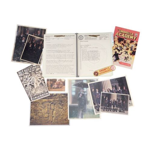 Lot #195: The Keepers Clues, Evidence and Presentation Slides with Accessories ### UMBRELLA ACADEMY, THE (2019 - 2024)