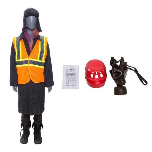 Lot #196: Klaus Hargreeves's (Robert Sheehan) Walking Claire Home Costume with Helmet, Mask, and Script ### UMBRELLA ACADEMY, THE (2019 - 2024)