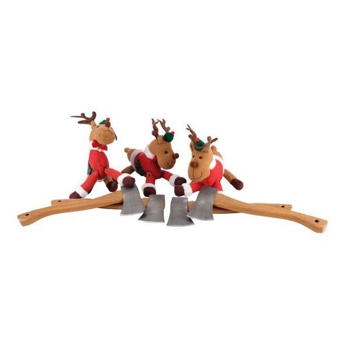 Lot #207: Diego Hargreeves's (David Castaneda) Reindeer Stuffies with Four Hard Rubber Axes ### UMBRELLA ACADEMY, THE (2019 - 2024)