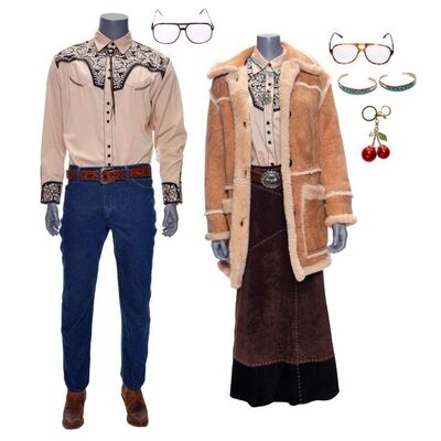 Lot #220: Dr. Jean Thibedeau (Megan Mullally) and Dr. Gene Thibedeau's (Nick Offerman) Dance Scene Costumes ### UMBRELLA ACADEMY, THE (2019 - 2024)