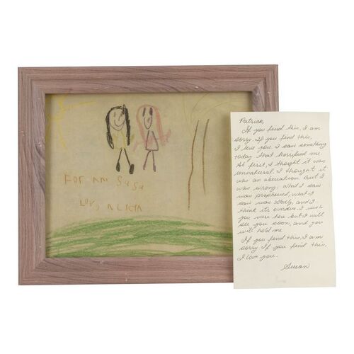 Lot #103: Alicia Clark's (Alycia Debnam-Carey) Framed Drawing with Susan Tran's Note ### FEAR THE WALKING DEAD (2015-2023)