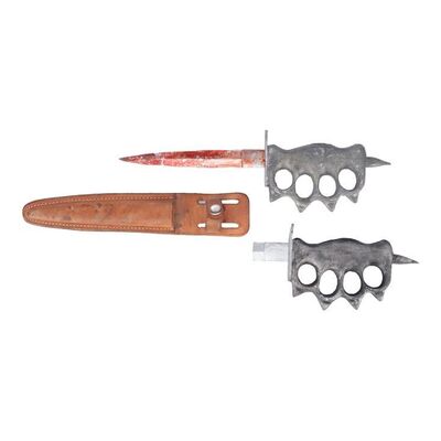 Lot #121: Nick Clark's (Frank Dillane) Bloody Knuckleduster Knife and Holster with Stunt Knife ### FEAR THE WALKING DEAD (2015-2023)