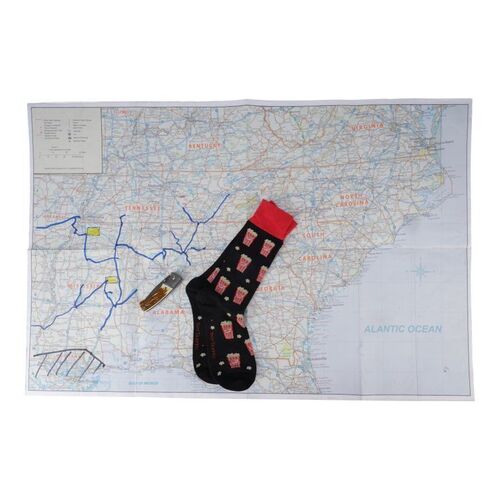 Lot #134: Morgan Jones' (Lennie James) Season 4 Metal Knife, Map, and Popcorn Socks ### FEAR THE WALKING DEAD (2015-2023)