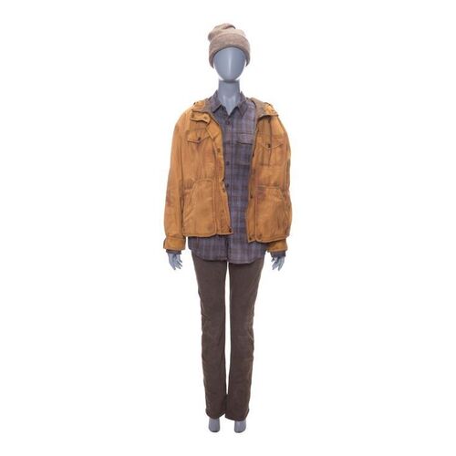 Lot #159: Althea's (Maggie Grace) Bloody Mustard Yellow Jacket Costume ### FEAR THE WALKING DEAD (2015-2023)